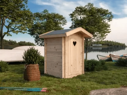 Ecologische houten toilethuisje